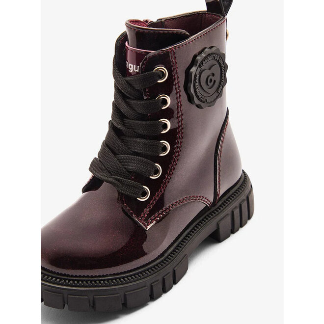 Schnürstiefel Mädchen Burgund Lack