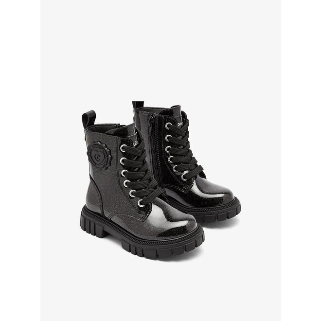 Schnürstiefel Mädchen Schwarz Lack