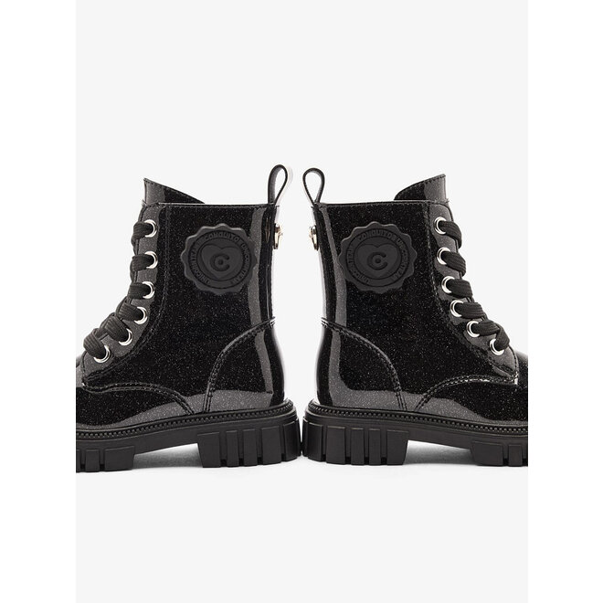 Schnürstiefel Mädchen Schwarz Lack