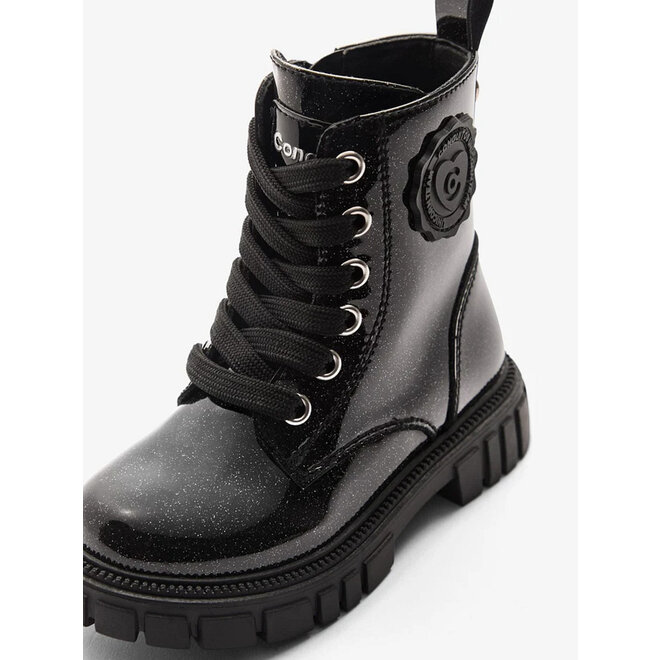 Schnürstiefel Mädchen Schwarz Lack