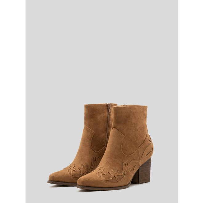 Cowboylaarzen Camel Suedine kort Flame