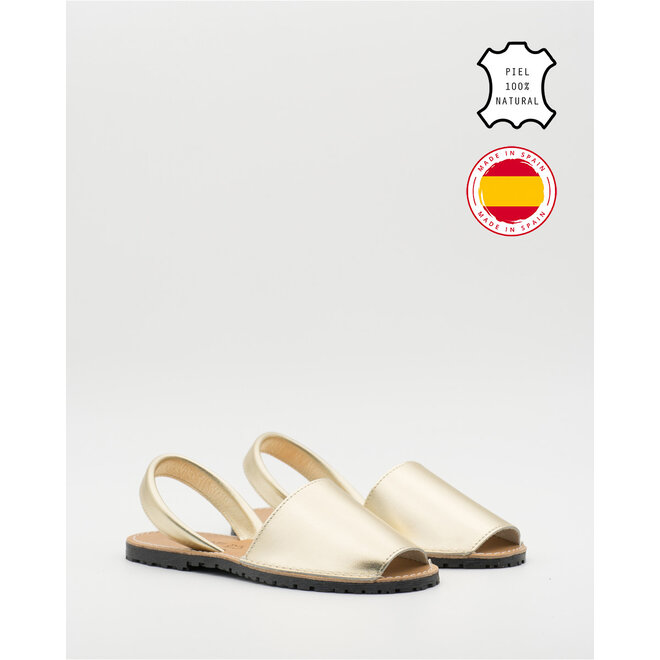 Sandale Hausschuhe Gold Leder