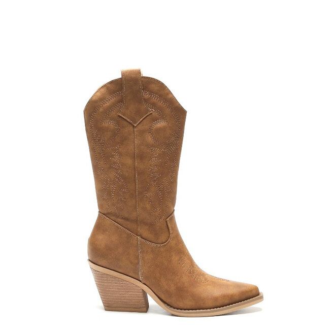 Cowboystiefel Camel Lederoptik Nähte