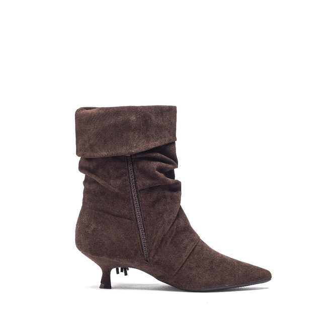 Stiefeletten Braun Suedine Fransen
