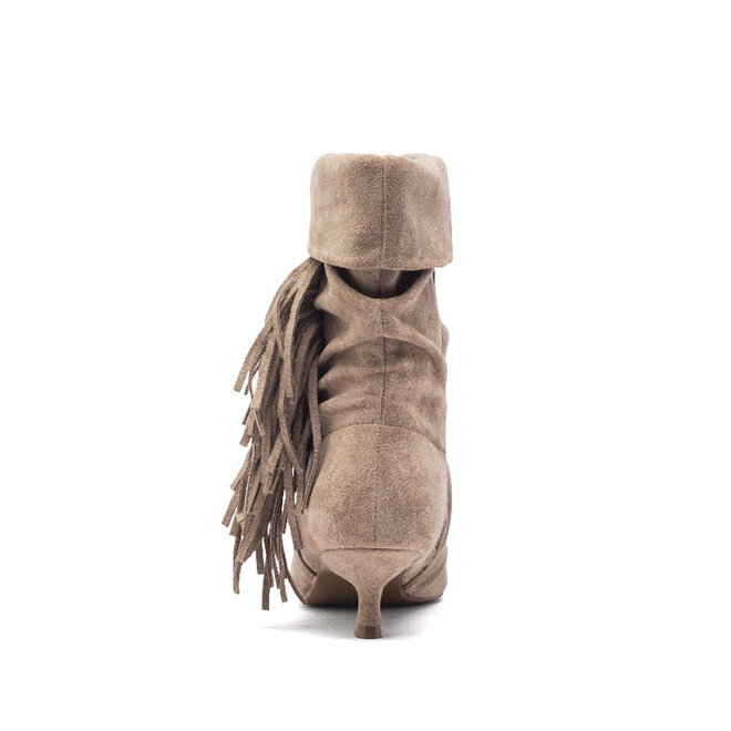 Stiefeletten Khaki Suedine Fransen