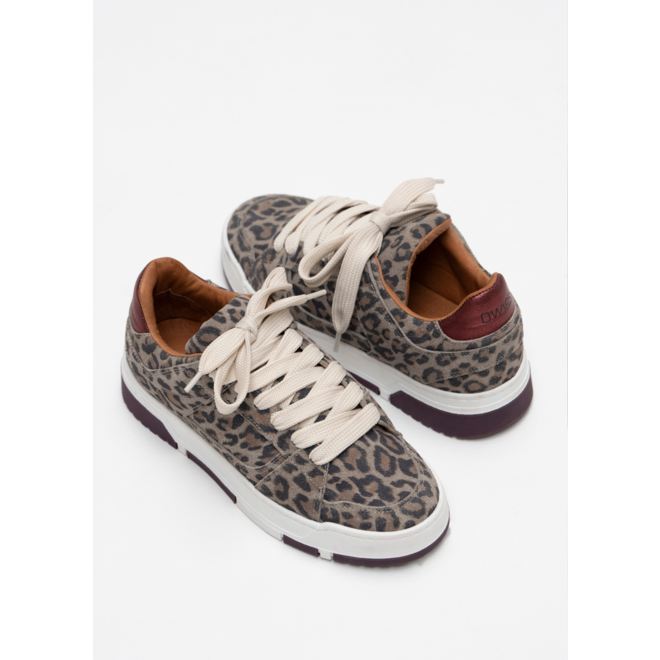 DWRS Turnschuhe WHITBY Brodeaux leopard