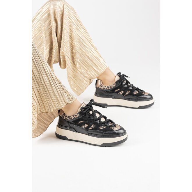 DWRS sneakers WALTON zwart leopard