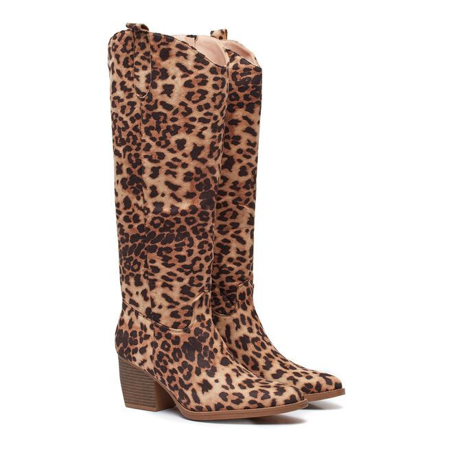 Hohe Cowboystiefel mit Leopard