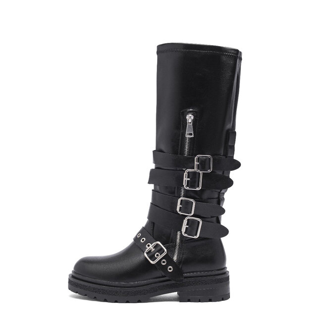 Hoge Boots Zwart Gespen