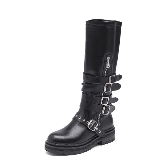 Hoge Boots Zwart Gespen