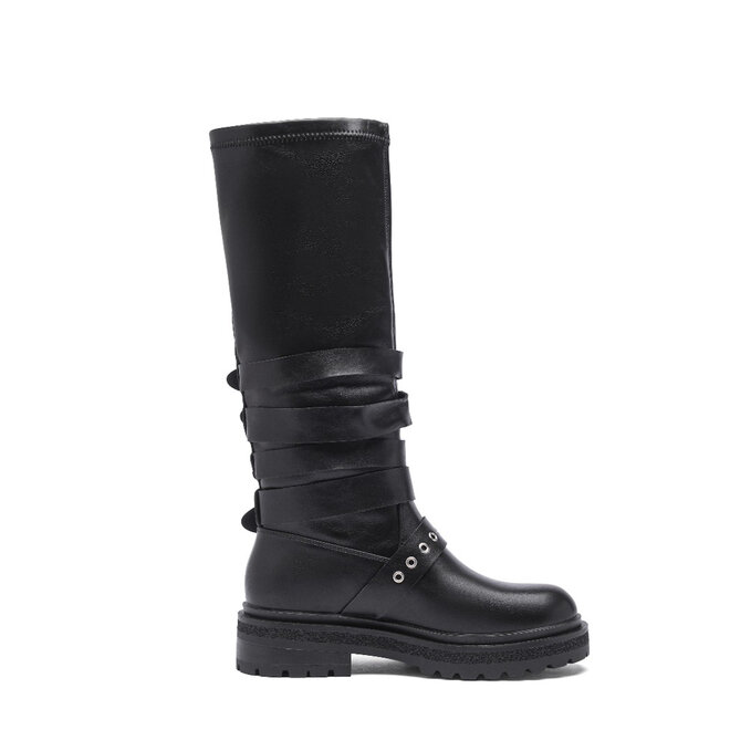 Hoge Boots Zwart Gespen