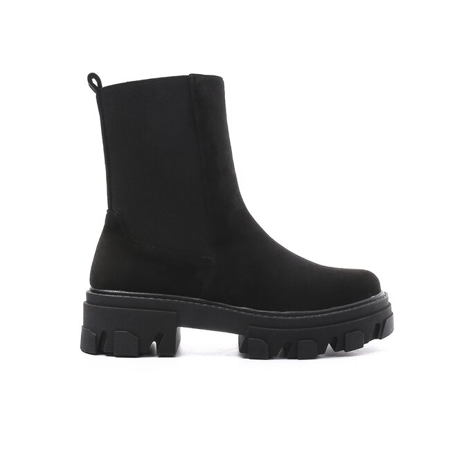Chelsea Boots Schwarz Wildlederoptik