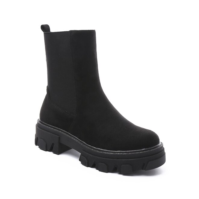 Chelsea Boots Schwarz Wildlederoptik