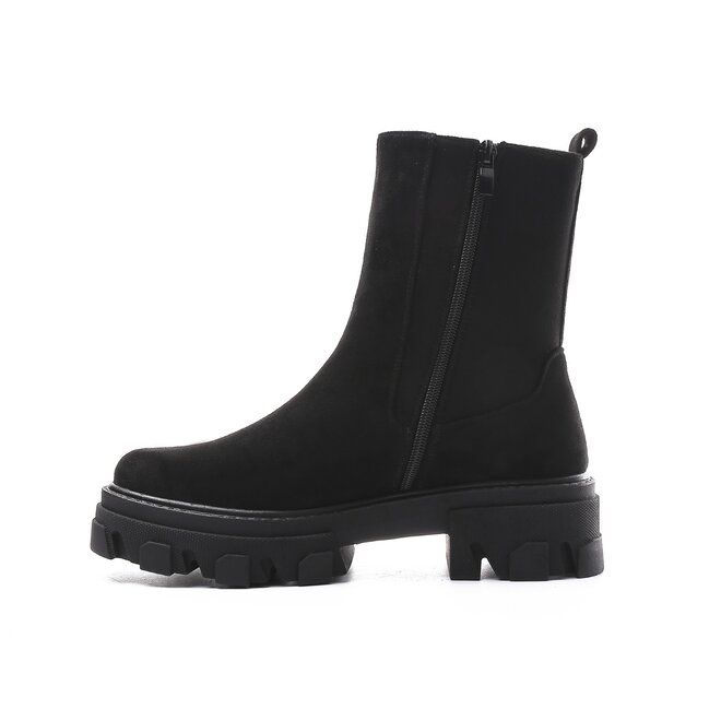 Chelsea Boots Schwarz Wildlederoptik