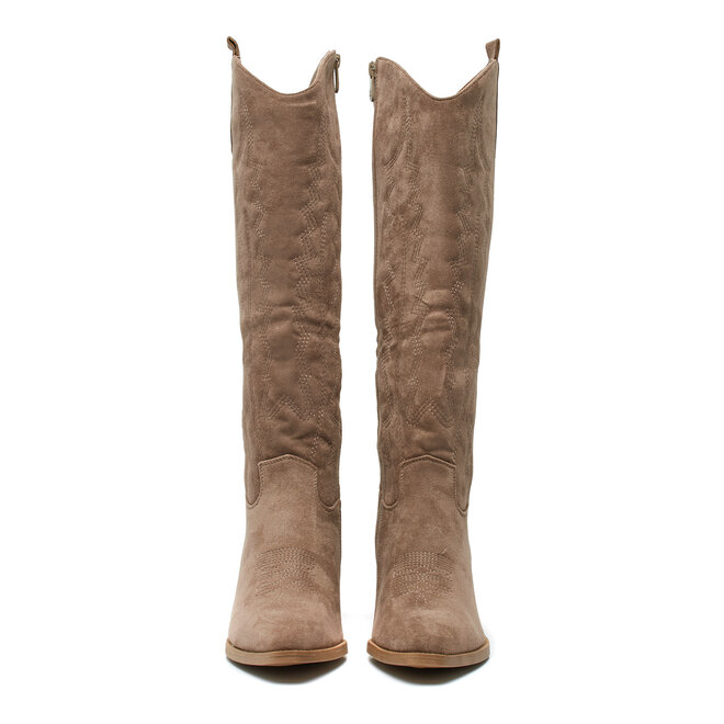 Hohe Cowboystiefel Khaki Nähte