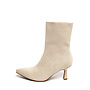 Sock Boots Beige mit Kittenabsatz