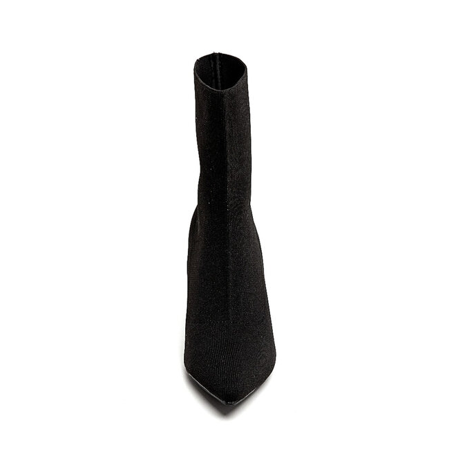 Sock Boots Schwarz mit Kittenabsatz