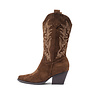 Cowboylaarzen Bruin Suedine Stiksels Beige