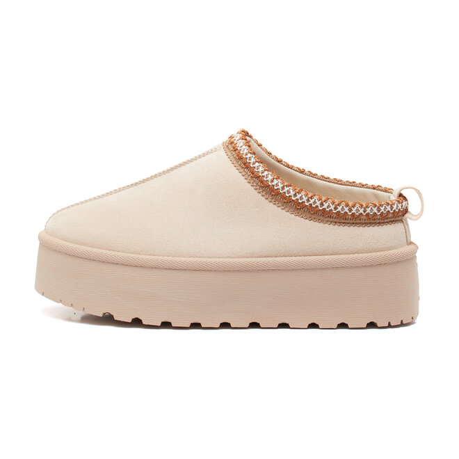 Pantolette Beige Suedine Zig Zag