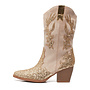 Cowboystiefel Beige Wildleder Gold Glitzer