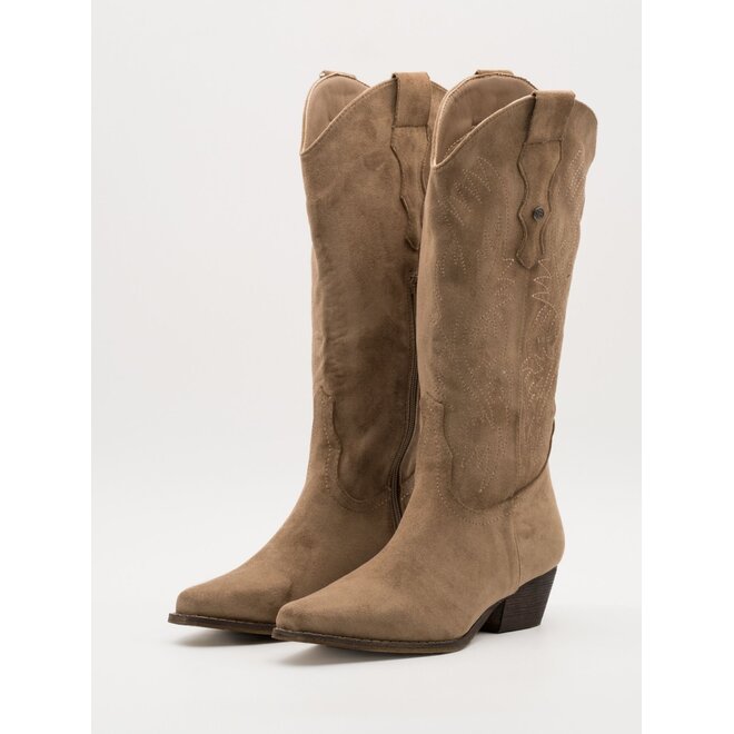 Cowboystiefel Kkaki Wildleder-Säumung