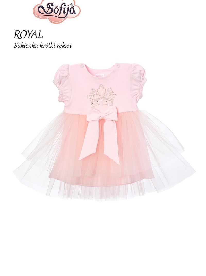 Sofija crown dress short sleeve pink