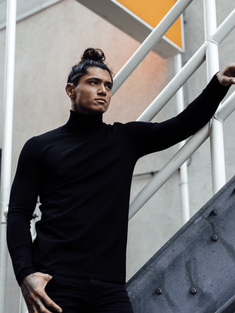 2Legare Knit Turtleneck heren Black
