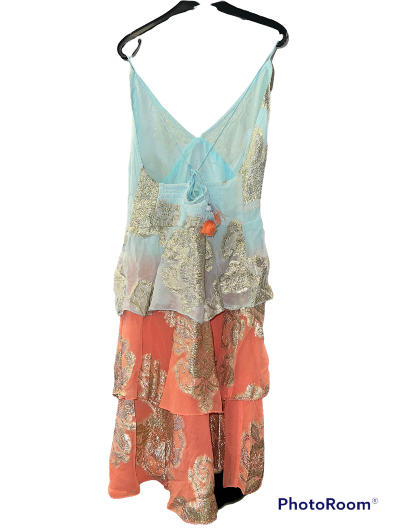 Divanis time to shine dress smalle bandjes oranje blauw