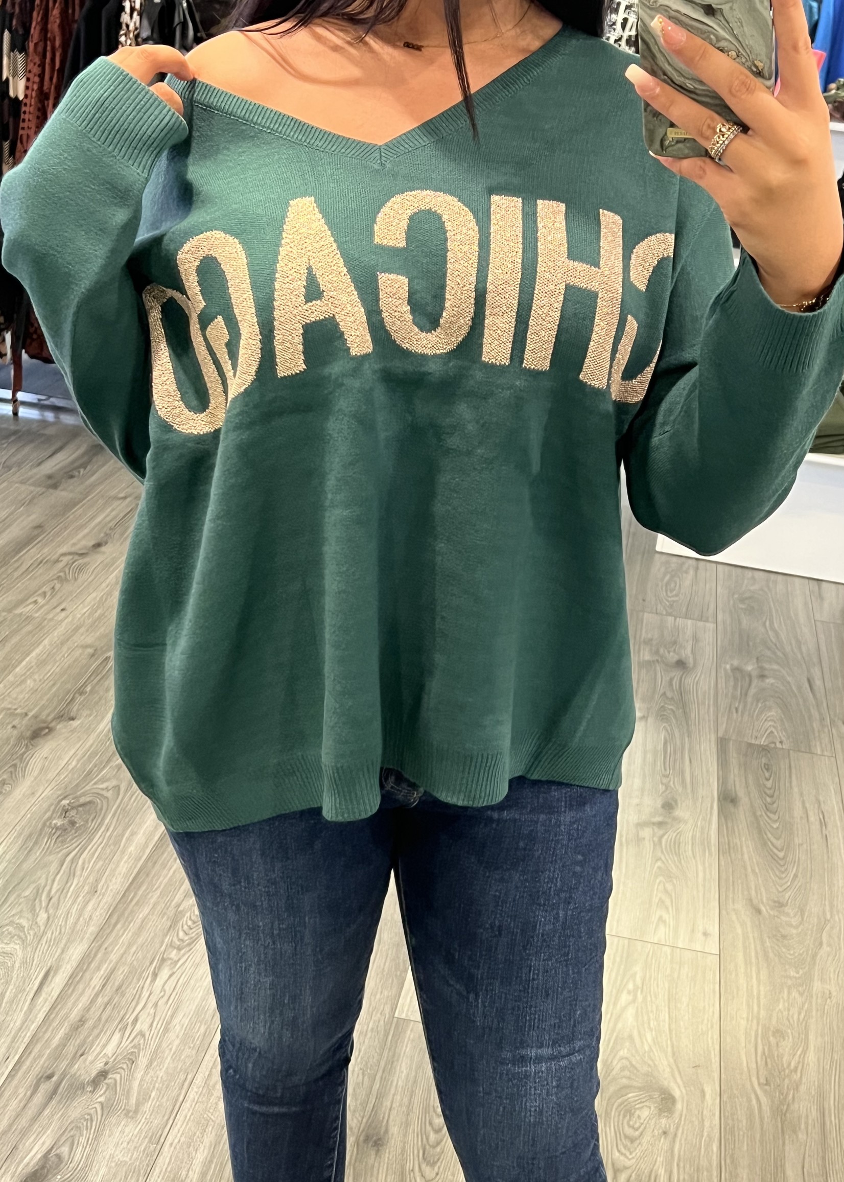 Dames Chicago oversized sweater groen