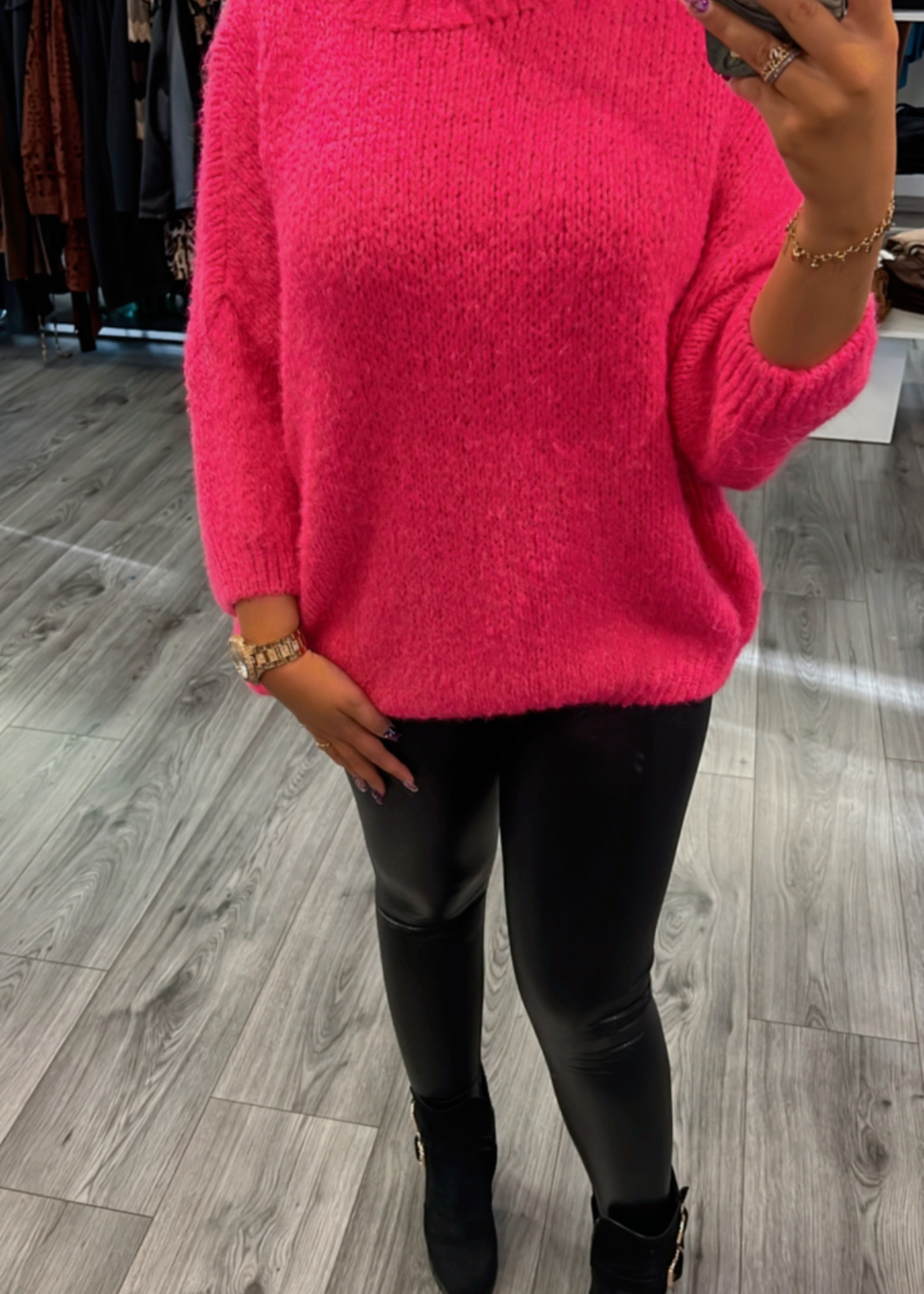 Dames Time for Knit sweater pink