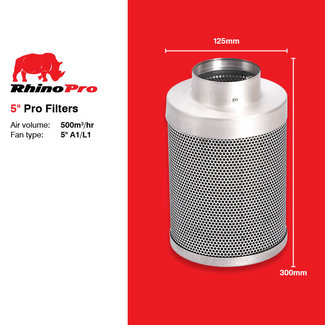 Rhino Pro 5" Carbon Filter 125X300mm