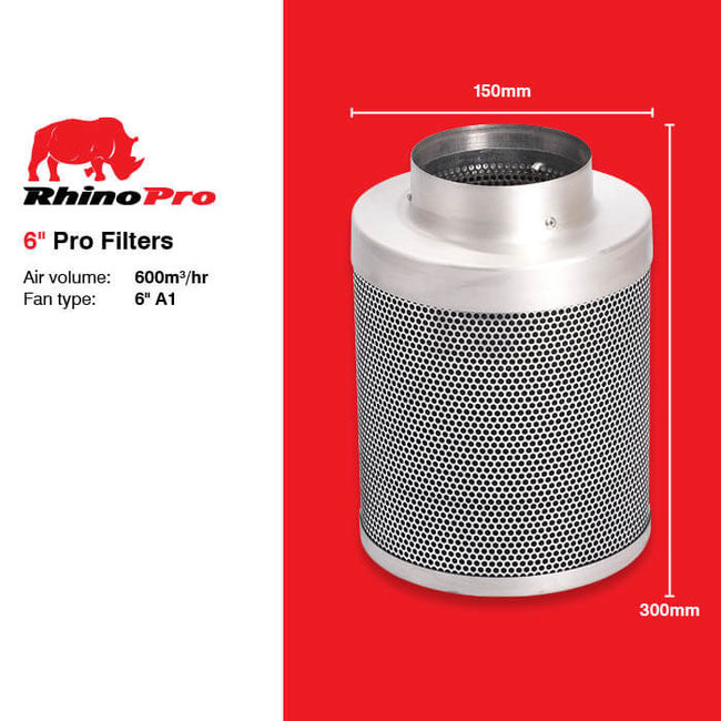 Rhino Pro  6" 150mm Carbon Filters