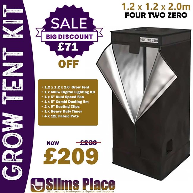 Grow Tent Kit Four Two Zero Tent Kit - 1.2 x 1.2 x 2.0m