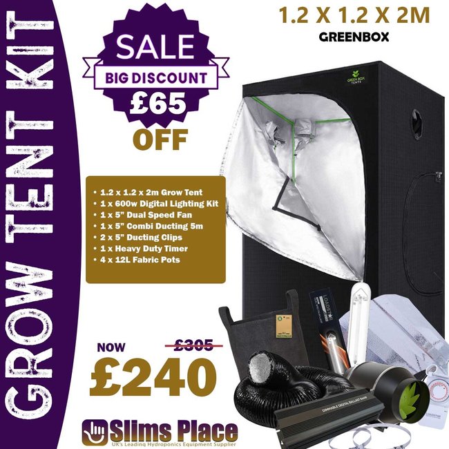 Grow Tent Kit Greenbox 1.2 x 1.2 x 2m Grow Tent Kit