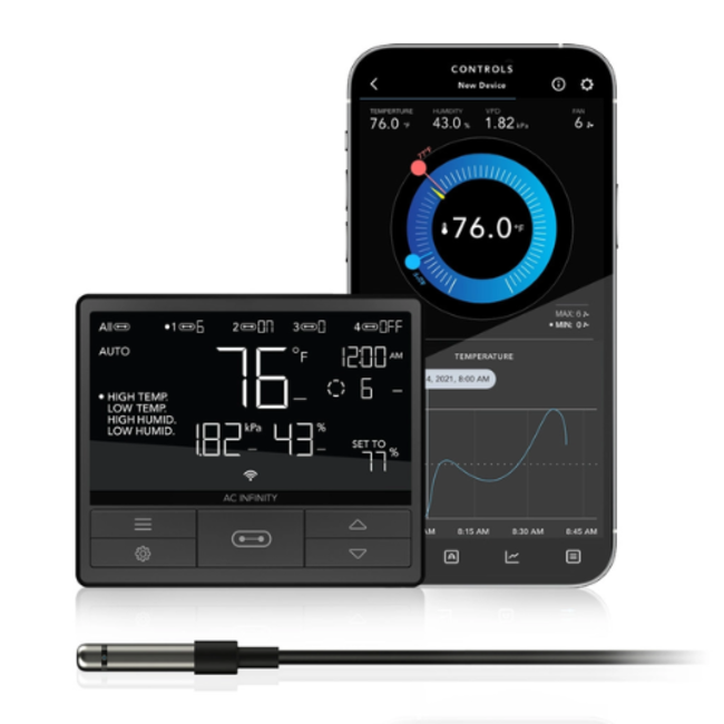 AC Infinity Controller 69 Pro, Independent Programs For Four Devices, Data App, Bluetooth + Wifi