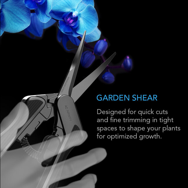 AC Infinity Stainless Steel Curved Pruning Shear, Ergonomic Lightweight, 6.6” Blades