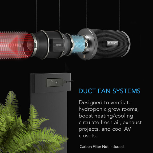 AC Infinity Quiet Inline Duct Fan System with Speed Controller