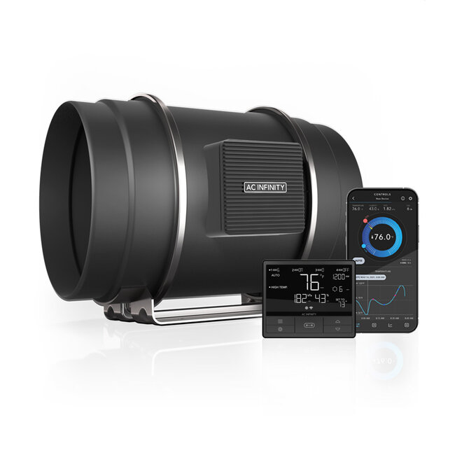 AC Infinity CLOUDLINE PRO, Quiet Inline Duct Fan System with Temperature Humidity VPD Controller