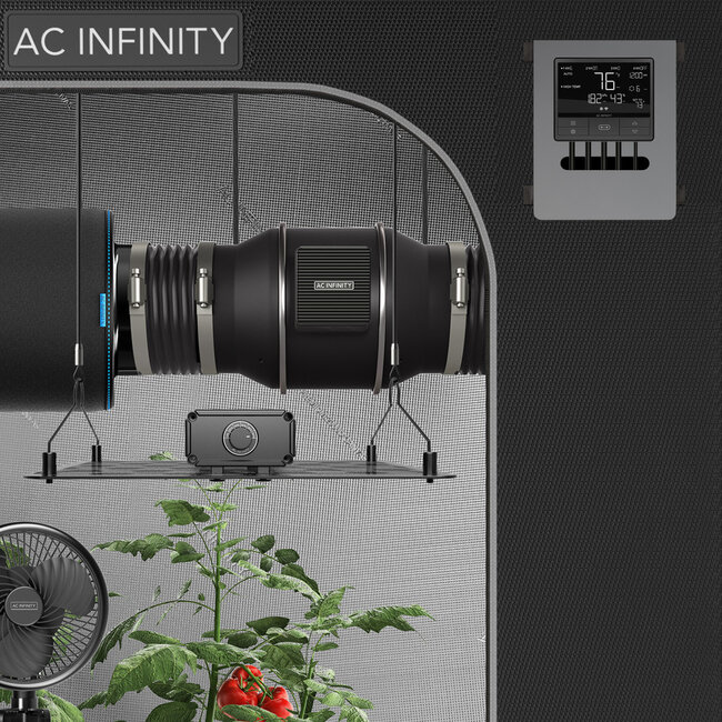 AC Infinity CLOUDLINE PRO, Quiet Inline Duct Fan System with Temperature Humidity VPD Controller