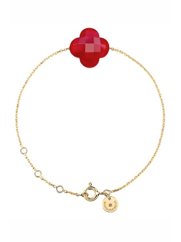 Morganne Bello Morganne Bello Klaver armband rood quartz