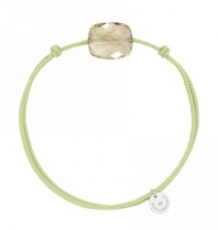 Morganne Bello Morganne Bello cord bracelet with Quartz stone Citrine green