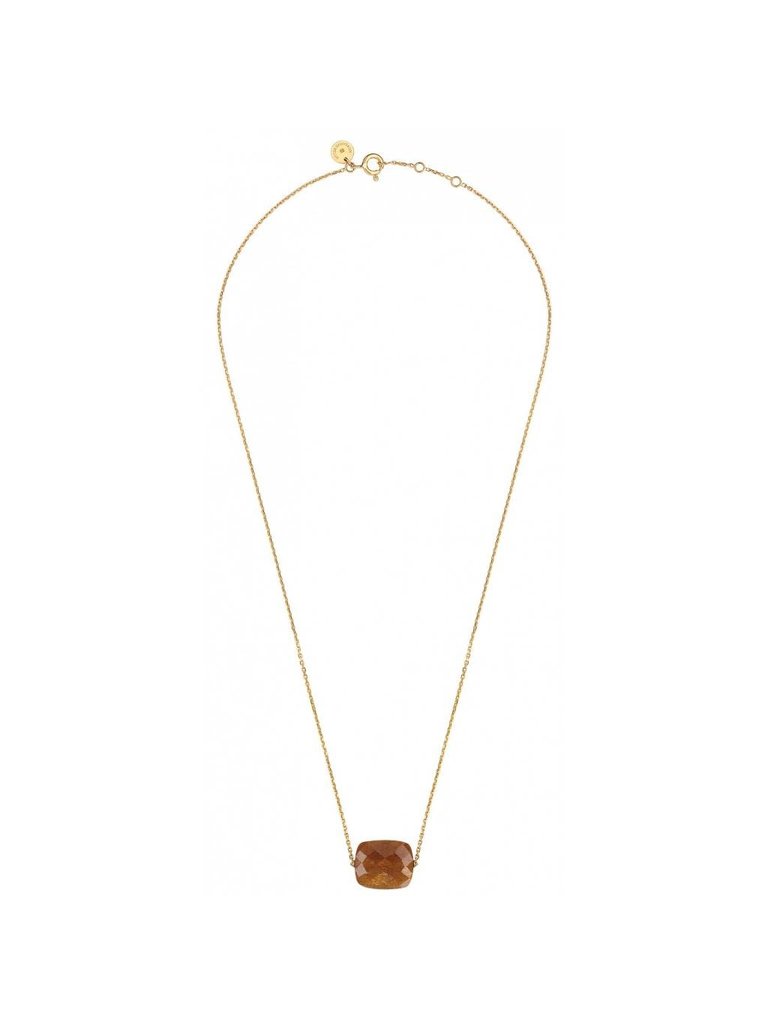 Morganne Bello Morganne Bello 1023YA180  gouden ketting met sunstone steen