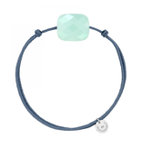 Morganne Bello Morganne Bello 1025X46A136 koord armband met Chrysoprase mint cushion steen