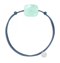 Morganne Bello Morganne Bello 1025X46A136 koord armband met Chrysoprase mint cushion steen