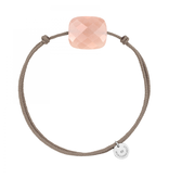 Morganne Bello Morganne Bello cord bracelet with Moonstone peach cushion stone light pink
