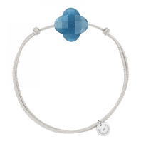 Morganne Bello Morganne Bello cord bracelet with blue quartz clover stone