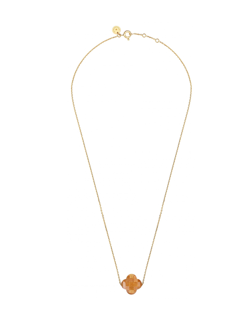 Morganne Bello Morganne Bello 1013YB180 ketting met sunstone steen geelgoud