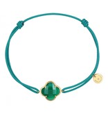Morganne Bello Morganne Bello 20X56YB185  koord armband met agaat steen groen geelgoud