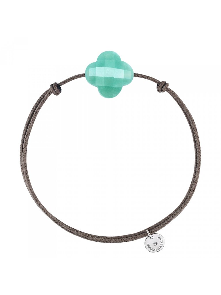 Morganne Bello Morganne Bello 1015X47B195 koord armband Amazoniet steen turquoise