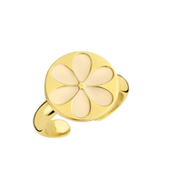 Souvenirs de Pomme Souvenirs de Pomme Enamel flower ring nude gold